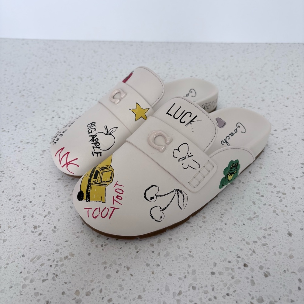 Coach leather sketch clogs